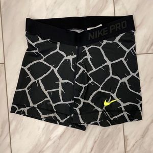 Nike pro spandex small shorts. Dri fit. Black and gray